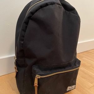 Herschel Settlement Backpack - Black with Gold Zippers